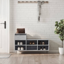 Berkfield Shoe Cabinet Concrete Grey 102x36x60 cm Engineered Wood