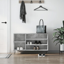 Berkfield Shoe Cabinet Concrete Grey 102x36x60 cm Engineered Wood