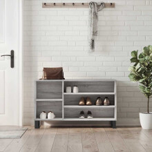 Berkfield Shoe Cabinet Grey Sonoma 102x36x60 cm Engineered Wood