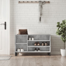 Berkfield Shoe Cabinet Concrete Grey 102x36x60 cm Engineered Wood