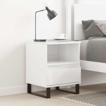 Berkfield Bedside Cabinet High Gloss White 40x35x50 cm Engineered Wood