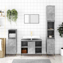 Berkfield Bathroom Cabinet Concrete Grey 30x30x100 cm Engineered Wood