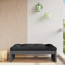 Berkfield Garden Footstool Grey 120x80 cm Solid Wood Pine