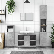 Berkfield Bathroom Cabinet Concrete Grey 30x30x100 cm Engineered Wood