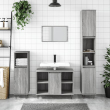 Berkfield Bathroom Cabinet Grey Sonoma 30x30x100 cm Engineered Wood