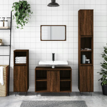 Berkfield Bathroom Cabinet Brown Oak 30x30x100 cm Engineered Wood
