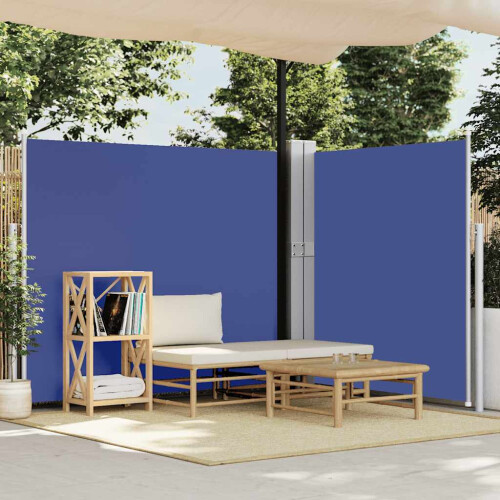 Berkfield Patio Retractable Side Awning 170x1200 cm Blue 2