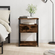 Berkfield Bedside Cabinet Smoked Oak 40x42x55 cm Engineered Wood