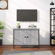 Berkfield TV Cabinet with Doors Grey Sonoma 60x35x45 cm Engineered Wood