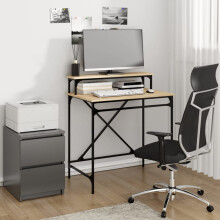 Berkfield Desk Sonoma Oak 80x50x90 cm Engineered Wood and Iron