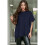 Women'S Loose Dropped Shoulder Short Sleeve Pullover Sweater Navy XL 4