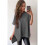 Women'S Loose Dropped Shoulder Short Sleeve Pullover Sweater Gray S 2