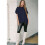 Women'S Loose Dropped Shoulder Short Sleeve Pullover Sweater Navy XL 5