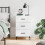Berkfield Bedside Cabinet White 40x40x66 cm Engineered Wood 1