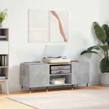 Berkfield Record Cabinet Concrete Grey 121x38x48 cm Engineered Wood