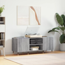 Berkfield Record Cabinet Grey Sonoma 121x38x48 cm Engineered Wood