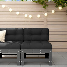 Berkfield Garden Middle Sofa Grey Solid Wood Pine