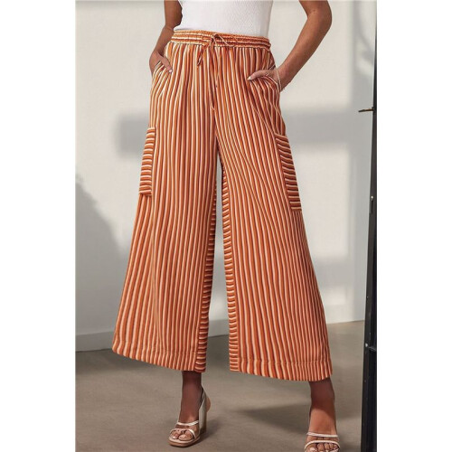Women'S Summer Comfortable Wide Leg Pants Brown S 1