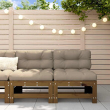 Berkfield Garden Middle Sofas 2 pcs Honey Brown Solid Wood Pine
