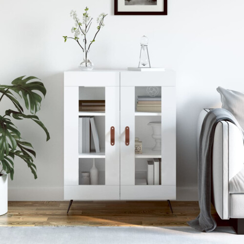 Berkfield Sideboard High Gloss White 69.5x34x90 cm Engineered Wood