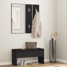 Berkfield Hallway Furniture Set Black Engineered Wood