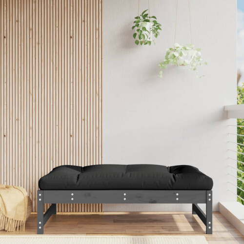Berkfield Garden Footstool Grey 120x80 cm Solid Wood Pine