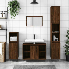 Berkfield Bathroom Cabinet Brown Oak 80x33x60 cm Engineered Wood