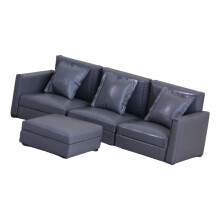 Dollhouses Sofa Wooden Structure Upholstery 1/12 Scale-Gray