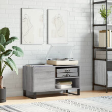 Berkfield Record Cabinet Grey Sonoma 85x38x48 cm Engineered Wood