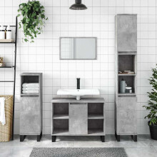 Berkfield Bathroom Cabinet Concrete Grey 80x33x60 cm Engineered Wood