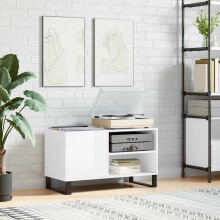 Berkfield Record Cabinet High Gloss White 85x38x48 cm Engineered Wood
