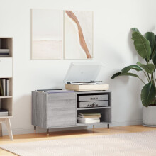Berkfield Record Cabinet Grey Sonoma 85x38x48 cm Engineered Wood