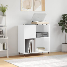 Berkfield Record Cabinet High Gloss White 84.5x38x89 cm Engineered Wood