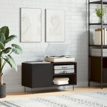 Berkfield Record Cabinet Black 85x38x48 cm Engineered Wood