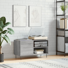 Berkfield Record Cabinet Grey Sonoma 85x38x48 cm Engineered Wood
