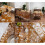Flower Tablecloth Premium Polyester-150 150cm Warm brown 4