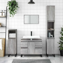 Berkfield Bathroom Cabinet Grey Sonoma 80x33x60 cm Engineered Wood