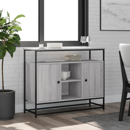 Berkfield Sideboard Grey Sonoma 100x35x80 cm Engineered Wood