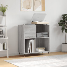 Berkfield Record Cabinet Grey Sonoma 84.5x38x89 cm Engineered Wood