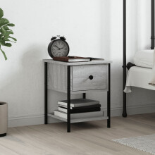Berkfield Bedside Table Grey Sonoma 34x35.5x45 cm Engineered Wood
