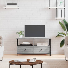 Berkfield TV Cabinet Grey Sonoma 90x33x45 cm Engineered Wood&Iron