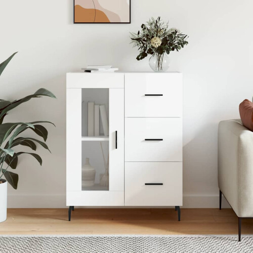 Berkfield Sideboard High Gloss White 69.5x34x90 cm Engineered Wood