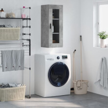 Berkfield Wall Mounted Cabinet Concrete Grey 34.5x34x90 cm