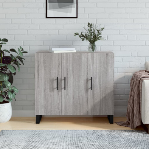 Berkfield Sideboard Grey Sonoma 90x34x80 cm Engineered Wood