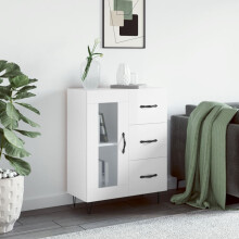 Berkfield Sideboard High Gloss White 69.5x34x90 cm Engineered Wood