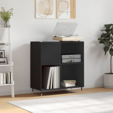 Berkfield Record Cabinet Black 84.5x38x89 cm Engineered Wood