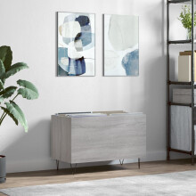Berkfield Record Cabinet Grey Sonoma 74.5x38x48 cm Engineered Wood