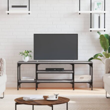 Berkfield TV Cabinet Grey Sonoma 121x35x45 cm Engineered Wood&Iron