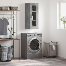 Berkfield Wall Mounted Cabinet Concrete Grey 34.5x34x90 cm
