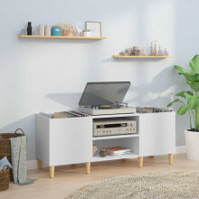 Berkfield Record Cabinet White 121x38x48 cm Engineered Wood
